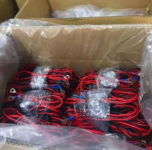Assembled cables before shipment