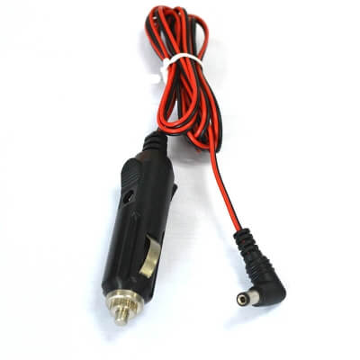 Power supply cable for car cigarette lighter to 5.5x2.1 mm barrel connector