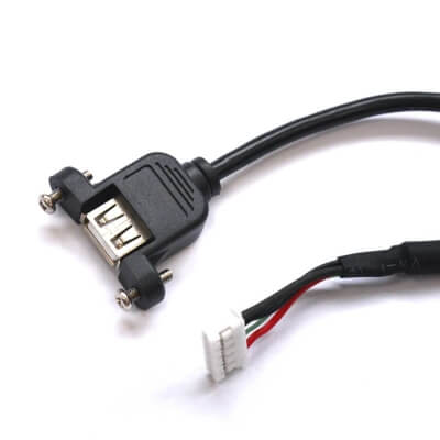 USB panel jack with 5-pin XH 1.0 mm connector