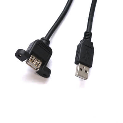 USB extension cable for panel mounting